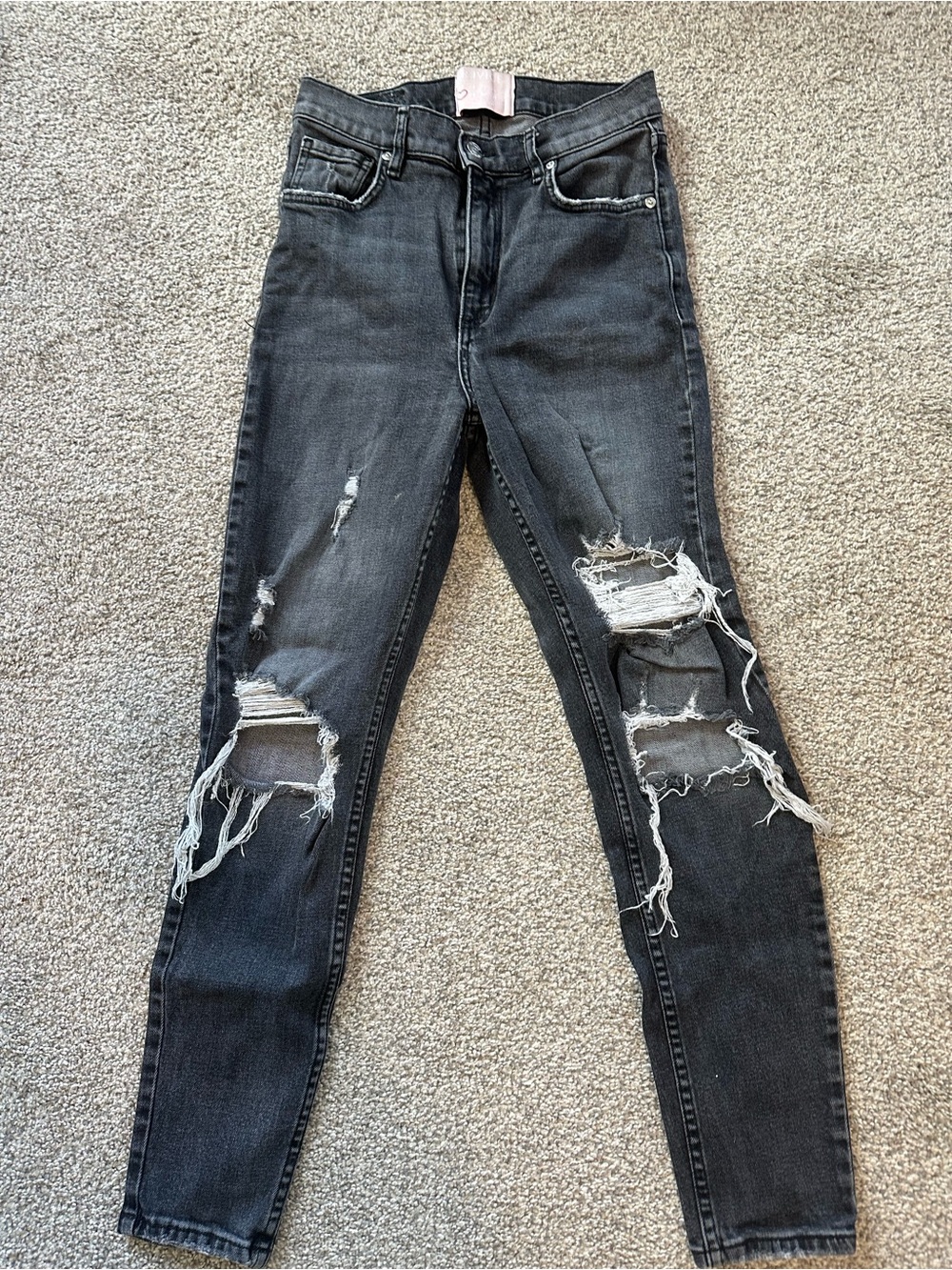 Revice Ripped High-Rise Black Denim Jeans